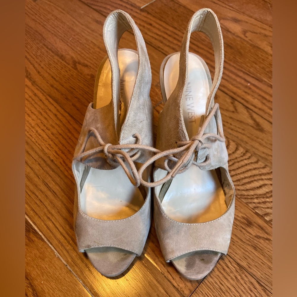 Nine West Open Toe Lace Up Heels